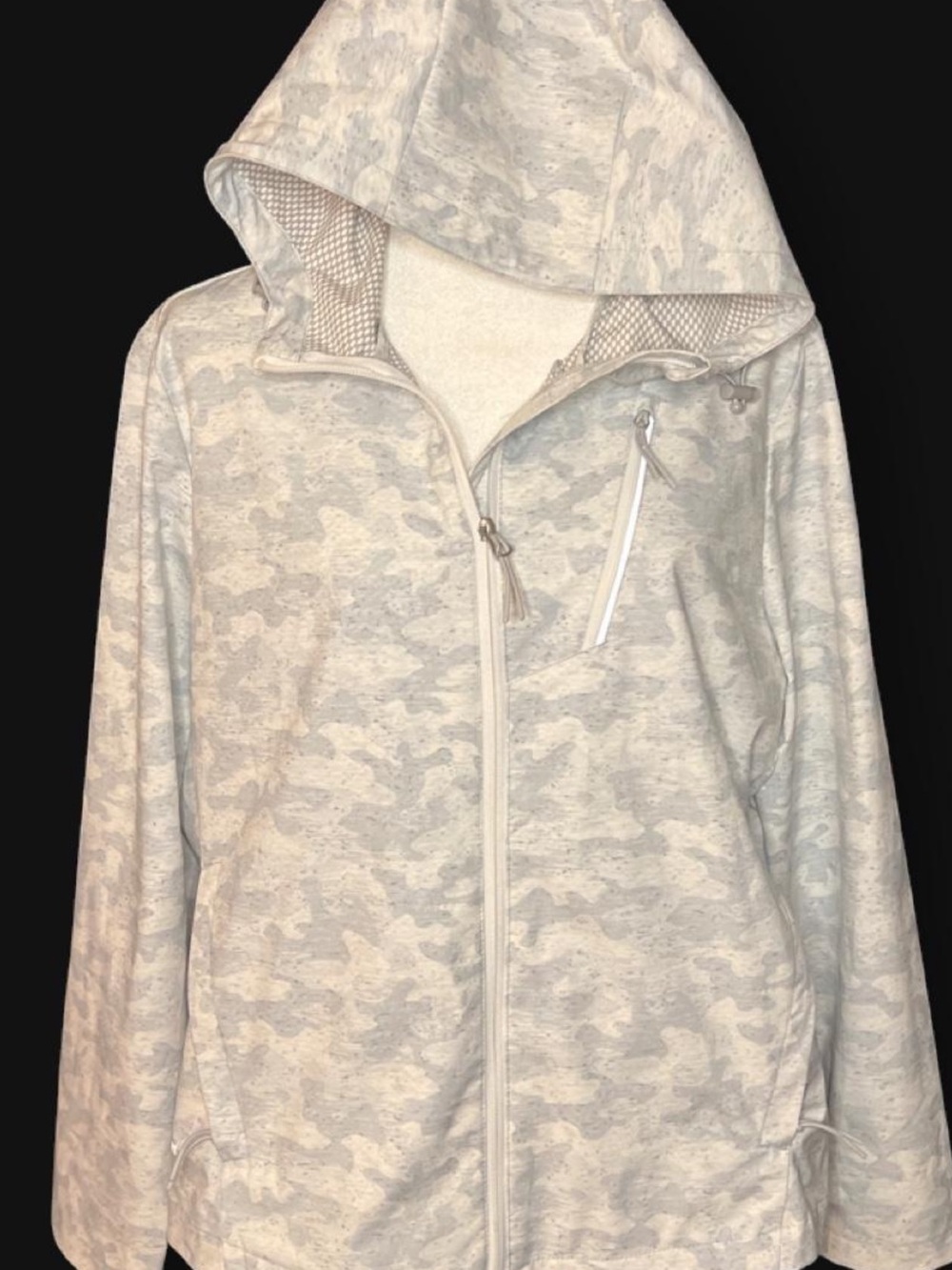 Free Country Light Gray Camo Hooded Utility Jacket - Women's